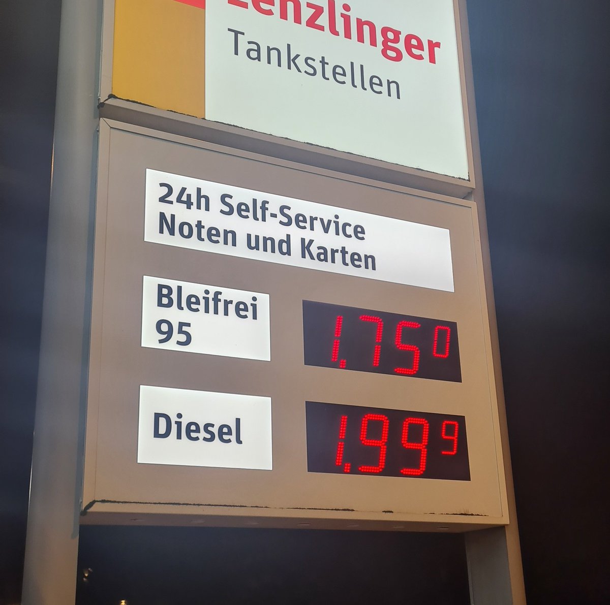 Zum ersten Mal seit keine "2" vorne dran! #benzinpreis