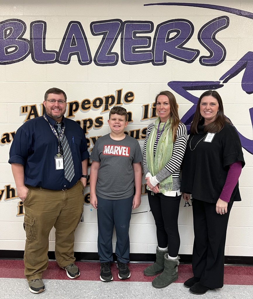 A huge Blazer Shout-out to Sam Barney, winner of the Benton County Spelling Bee.  Sam will goon to complete in the Arkansas State Spelling Bee in Little Rock this March.  
Way to go, Sam! You are truly a Shining Star!