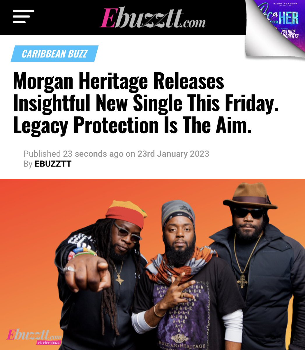 ebuzztt's tweet photo. Head to https://t.co/JLoq0bJlEv for the full story! #morganheritage #jamaica #reggae #music #positive #legacy #ebuzztt https://t.co/3v9vLDFHnx