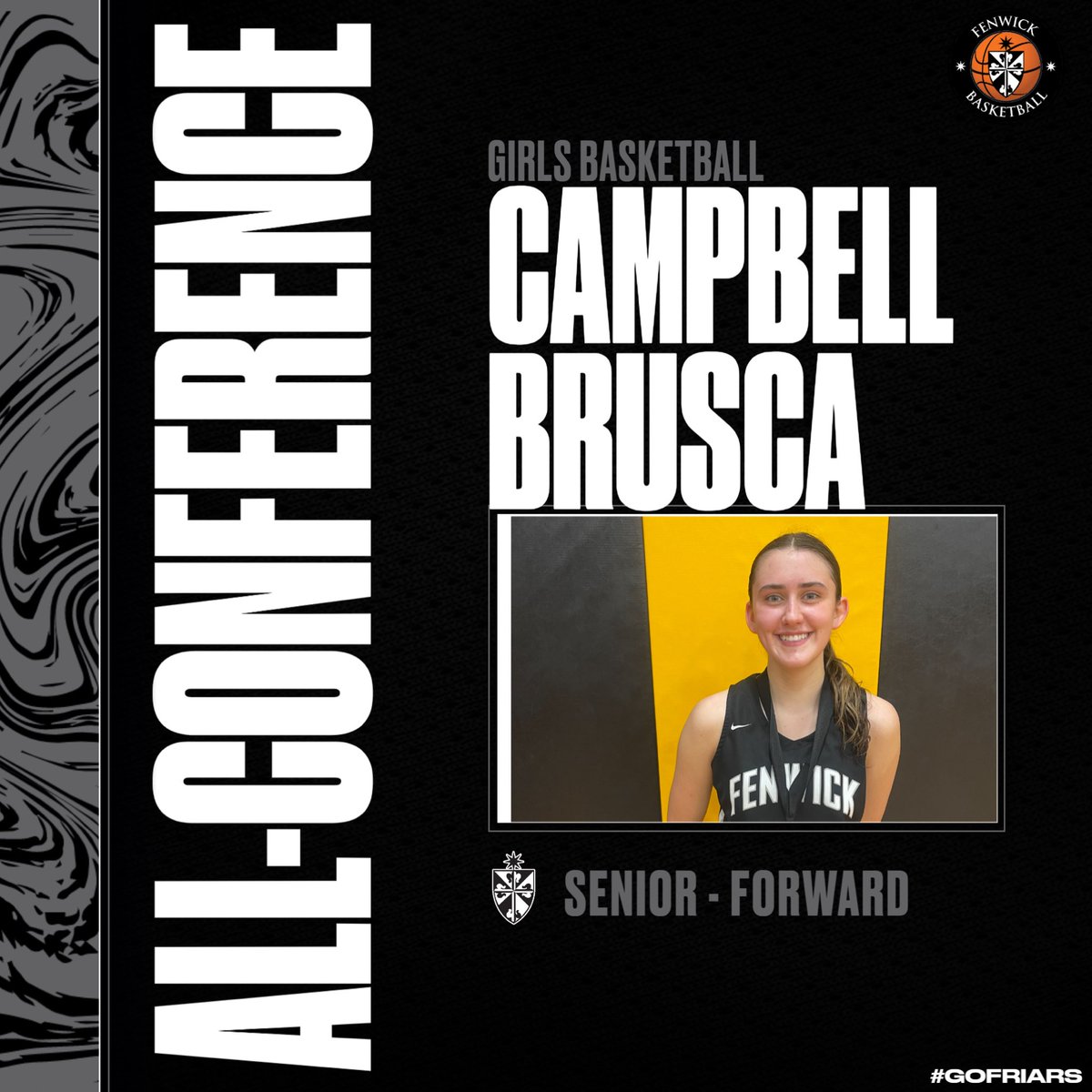 ANDD ANOTHER ONE! Congrats to senior @cambrusca25 for making All-Conference! Thank you for all you’ve given to this program, we wish you the best of luck in your upcoming journey! #friarpride