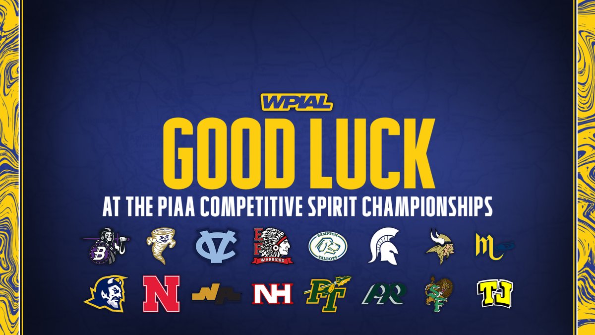 wpial7's tweet photo. Best of luck to our WPIAL teams competing at the @PIAASports Competitive Spirit Championships this weekend!

#WPIAL | 📣🏆 https://t.co/xE34l0ghqs
