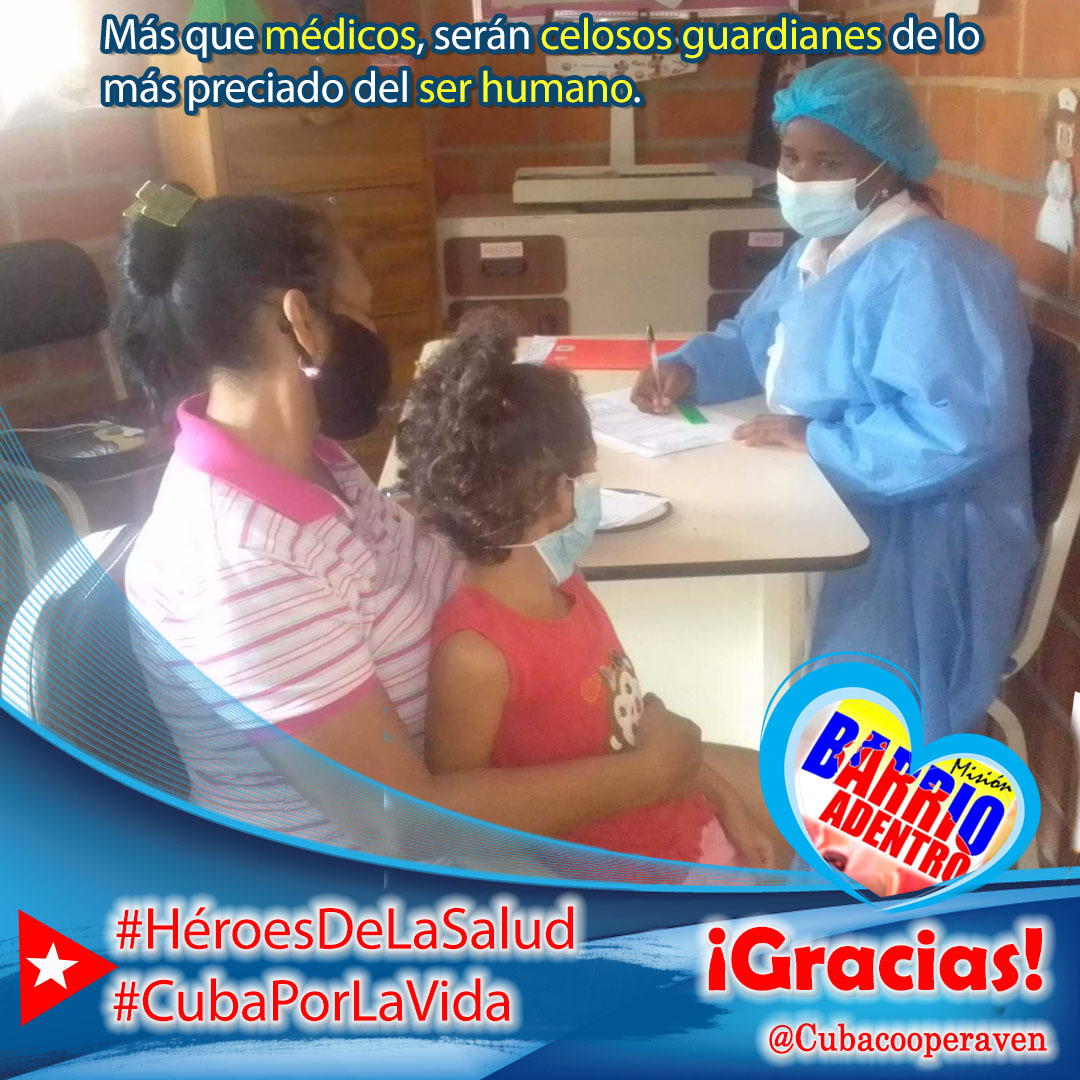 Millones de personas en el mundo claman por tener siempre cercano a un profesional de la salud cubano, reconociendo su altruismo. 

#CubaPorLaVida 💖#MartíVive 💖#CELACEsUnidad #CELAC 

<a href="/cubacooperaven/">Brigada Médica Cubana en Venezuela</a> <a href="/MINSAPCuba/">Ministerio de Salud Pública de Cuba</a> <a href="/TaniaMCruzHdez/">Dra.Tania Margarita Cruz Hernández</a>