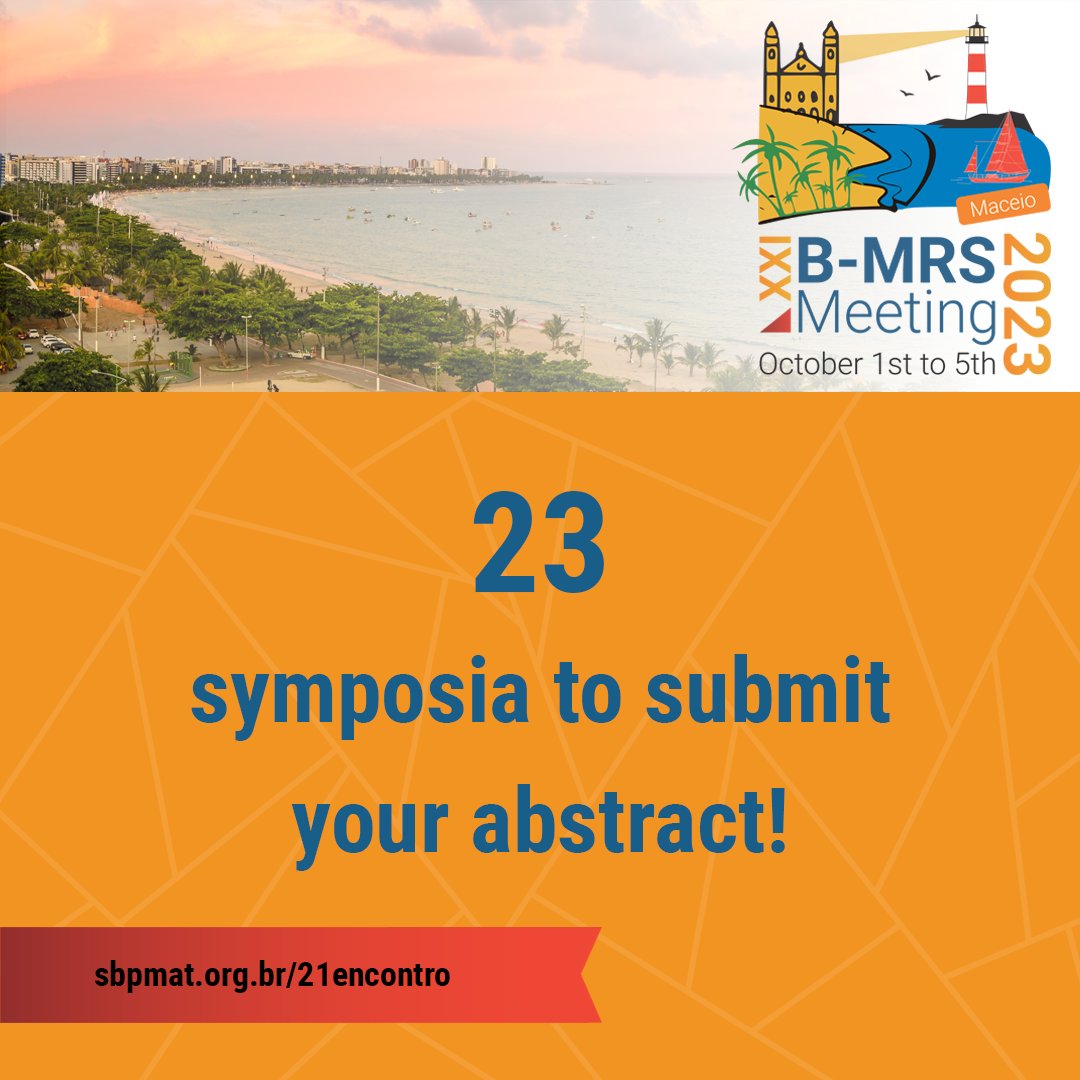 #BMRSmeeting #MaterialsResearch Wide thematic range! Take a look at the list of symposia and see which one your research fits best: sbpmat.org.br/21encontro/sym…