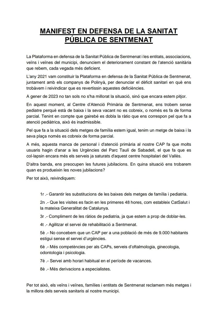 Plataforma d'Associacions i Entitats de Sentmenat tweet media