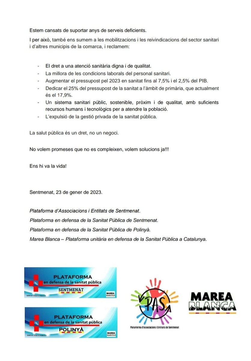 Plataforma d'Associacions i Entitats de Sentmenat tweet media