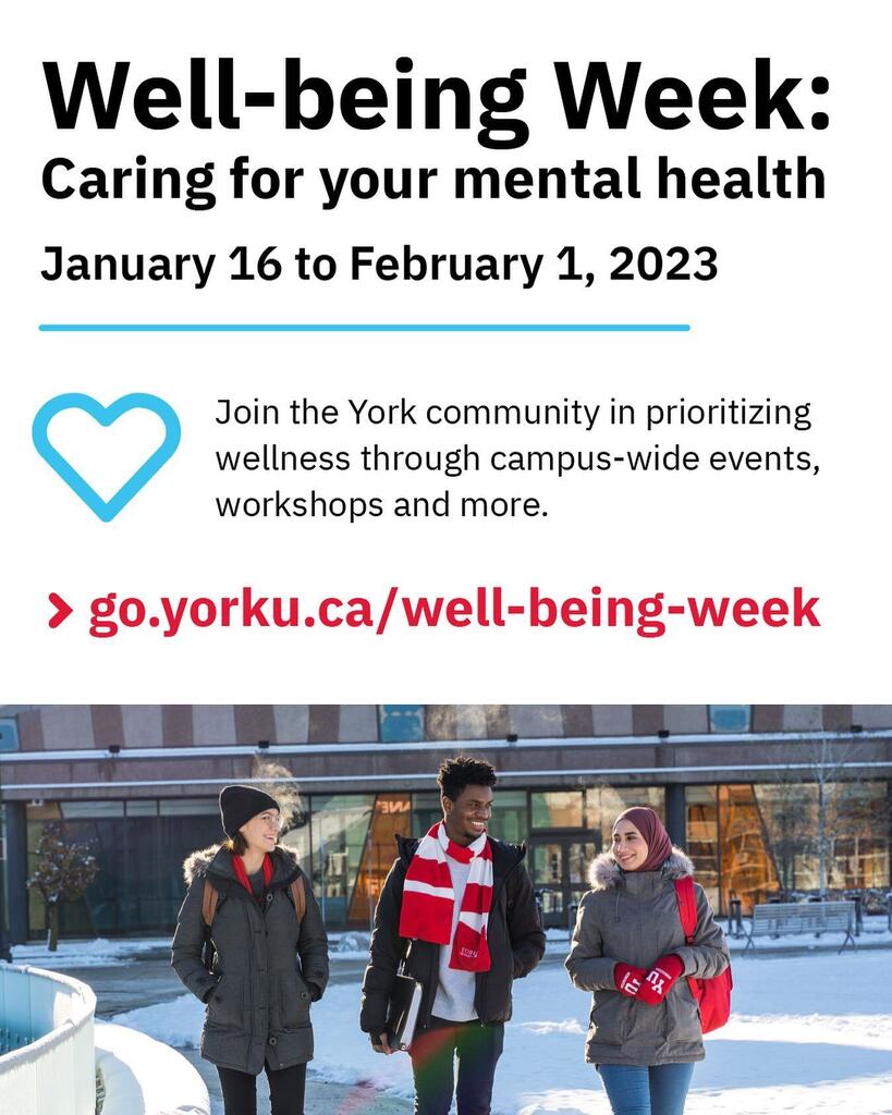 Caring for your mental health can be tough, but there are many ways to prioritize wellness and battle the
winter blues! VPS Events, ongoing until Feb 1st. 
#YUWellbeing instagr.am/p/CnxFpOcJBoT/