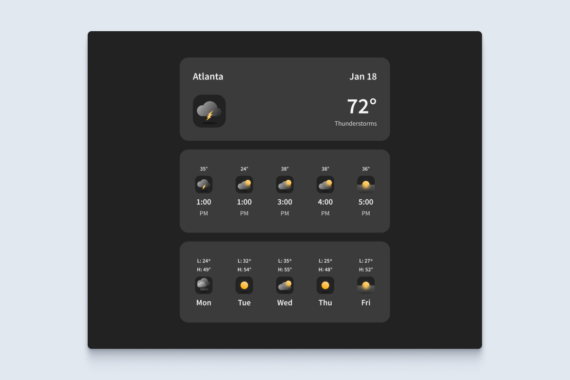 Skillthrive's tweet photo. Our latest code challenge is to assemble a minimal weather application that displays a city's present and forecast weather conditions. https://t.co/NIw6K02S3u