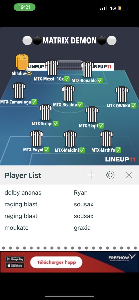 🎮 | Gameday LINEUP ⚪️⚫️

21h40 vs <a href="/utlime/">Alexandr Vysotsky</a> 

 22h 23/01/23 vs Medusa <a href="/VPGFrance_/">VPG France</a> L1

22h20  23/01/23 vs echonary

22h40 23/01/23 vs Galaxy

Lundi 23h 23/01/23 vs <a href="/TigerhawkEsport/">TIGERHAWK Esport</a> 
<a href="/VPGFrance_/">VPG France</a> L1

#GoMTXDEMON