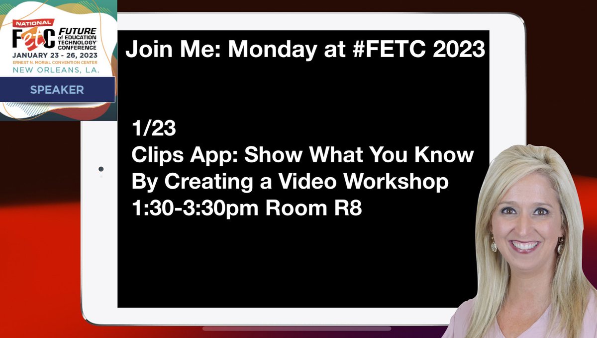 KristenBrooks77's tweet photo. ๐นJoin in the creativity fun by playing with @AppleEDU #ClipsApp Teachers need time to play and explore! Join in the fun with us! Starting at 1:30pm! In room R8. Go up to the 2nd floor and keep walking behind the vendor hall! #FETC https://t.co/KZ5oaiQ0rT
