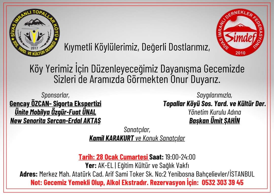 Tüm dostlarımızı #dayanışma #gecemize davetlisiniz