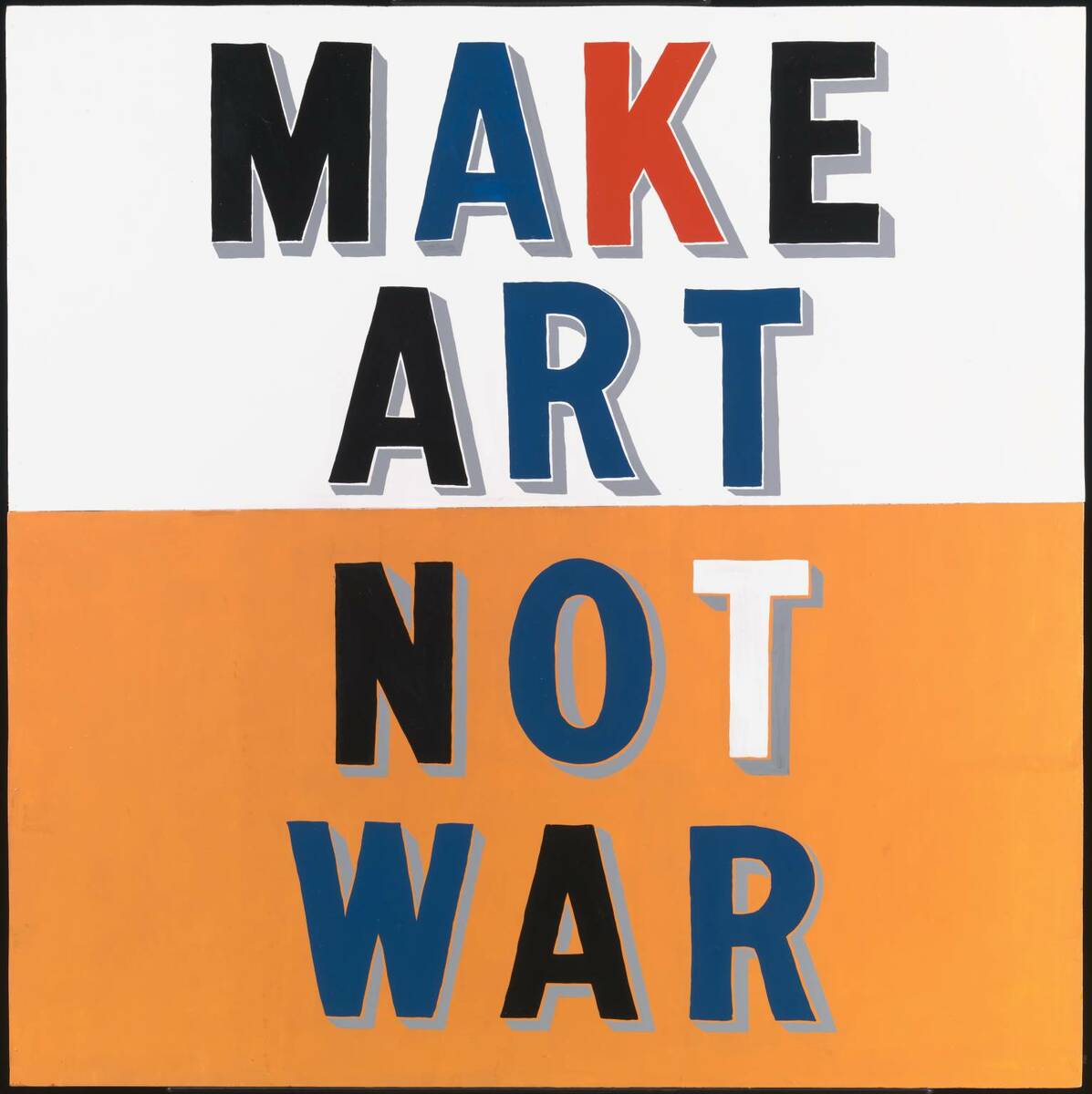 TateArtBot's tweet photo. Bob and Roberta Smith, Make Art Not War, 1997 #tatemuseum #bobandrobertasmith https://t.co/htsbqyzVup https://t.co/dExELtErh3