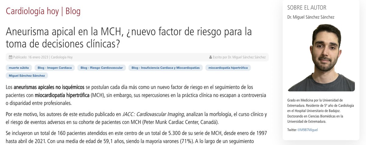JovenesSec's tweet photo. ✅ ¿Tenemos integrada la presencia de un aneurisma apical en la toma de decisiones de pacientes con #MCHO? Pues quizás deberíamos! Nos lo cuenta @M987Miguel
https://t.co/uGjhvFQ7Bs https://t.co/bd1xPvwJP9