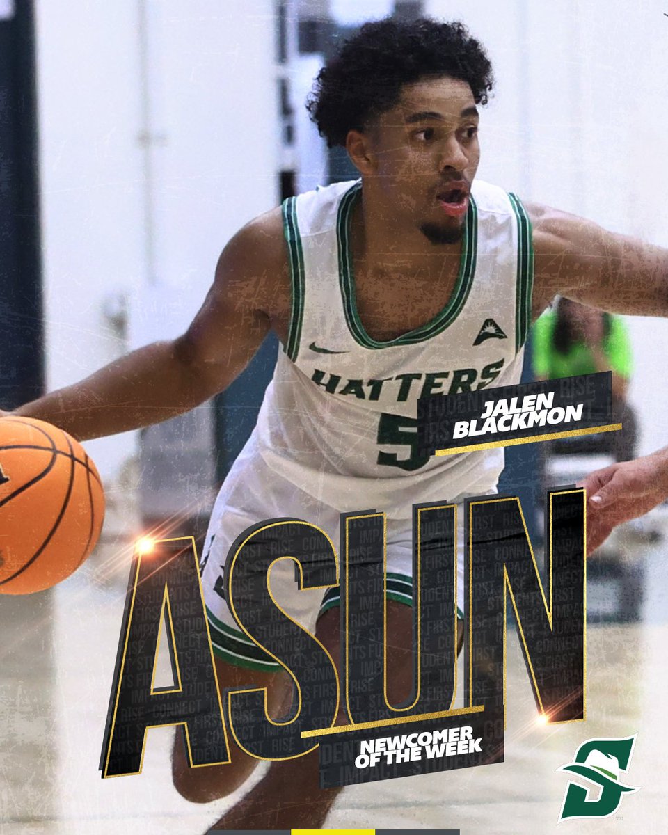 ASUNSports's tweet photo. Big Time Scoring efforts lead to @ASUN_MBB weekly honors for these 2️⃣ standouts👏

🟡Brandon Stroud, @KSUOWLSMBB 
🟢Jalen Blackmon, @StetsonMBB

📰 | https://t.co/XwzkETHc8W

#ASUNBuilt | #ASUNMBB | #OneKS 🦉| #GoHatters 🤠 https://t.co/LvaJCNiGCZ