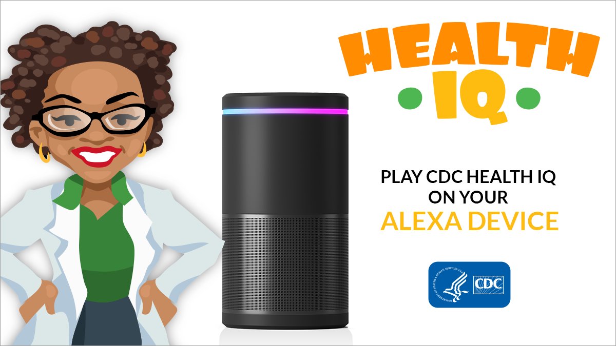 CDCgov's tweet photo. How well do you know health trivia? Enable #CDCHealthIQ skill on your Alexa device to find out!
https://t.co/QCdwGiUfE8 #AskAlexa https://t.co/H338s7PVSD