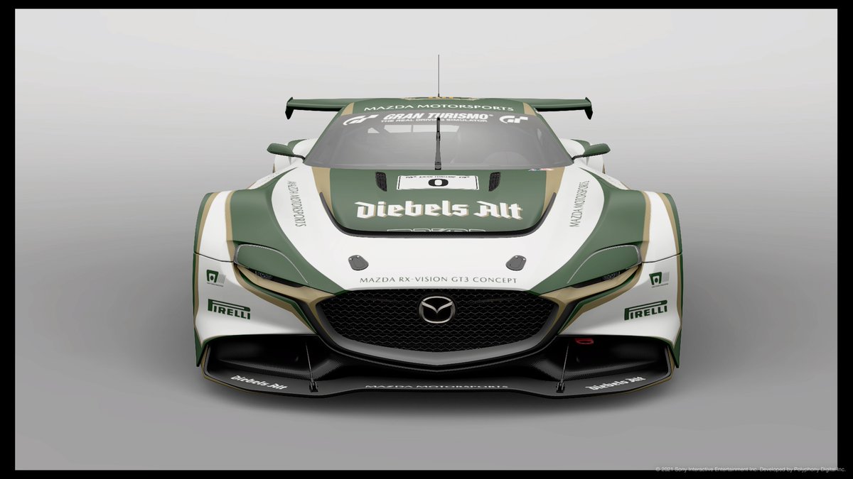 photeckers00's tweet photo. #GTSport #GTSlivery 「RX-VISION GT3 Diebels Coloring」。ディーベルズリバリー第11弾。2年前の9月中旬作。過去に出したリバリーの派生。タグ、#diebels #mazda 。 https://t.co/PbfUu66z5g