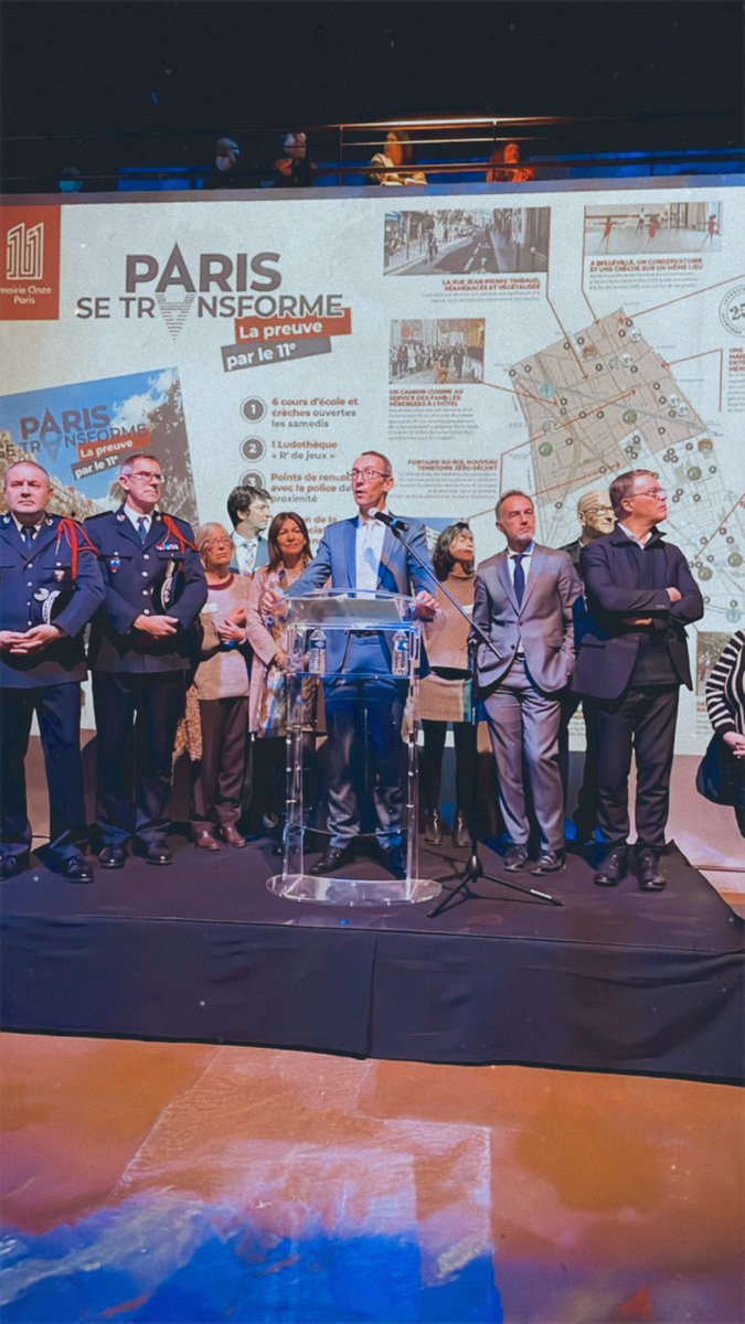 Mairiedu11's tweet image. Cérémonie des vœux aux associations et acteurs qui font vivre le #11e arrondissement à l’atelier des Lumières ✨