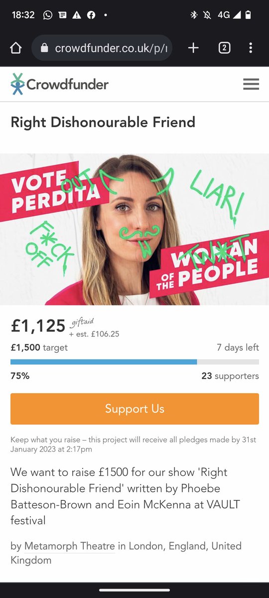 7 DAYS LEFT!

A huge thank you to everyone who has donated to our fundraiser so far. There is only a week left to support our project. If you have a spare £5 please help us get our show on stage @vaultfestival

Please help us hit 100%! 💯💯💯

crowdfunder.co.uk/p/right-dishon…

❤️