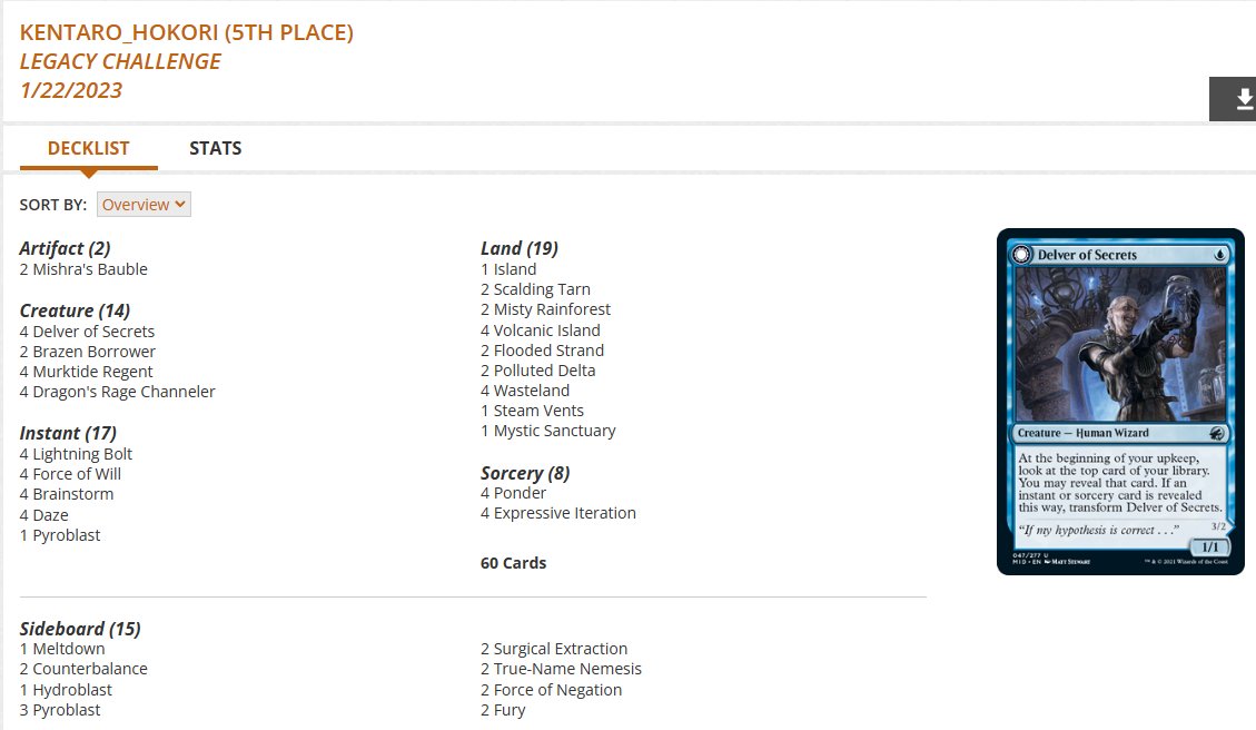 Robert Taylor 🔥 on Twitter "Legacy Challenge Top 8 decklists for Jan