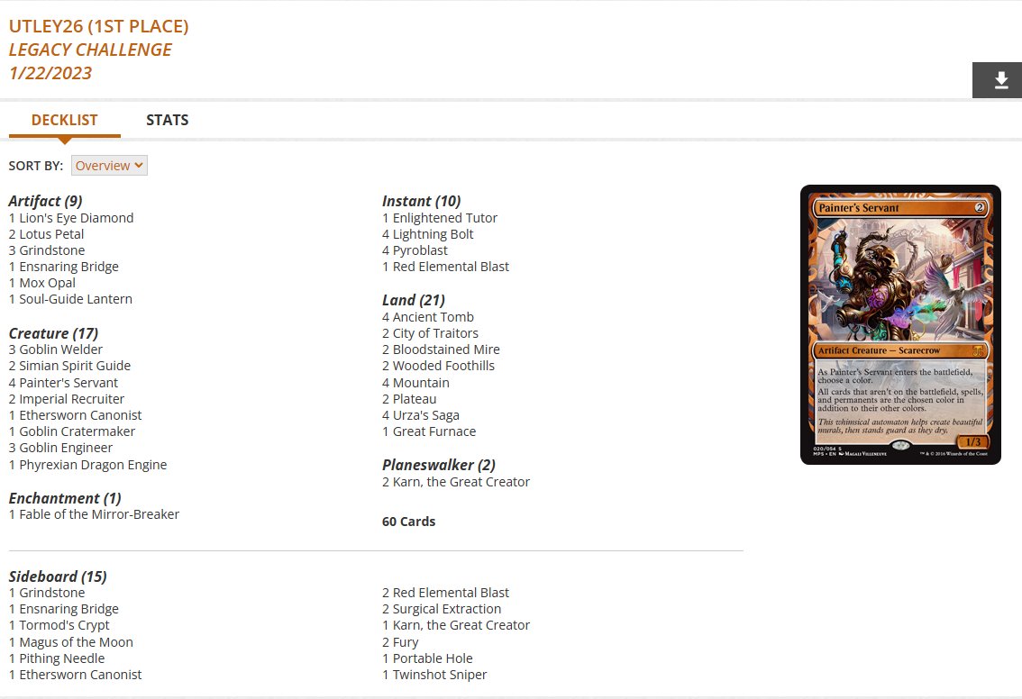 Robert Taylor 🔥 on Twitter "Legacy Challenge Top 8 decklists for Jan