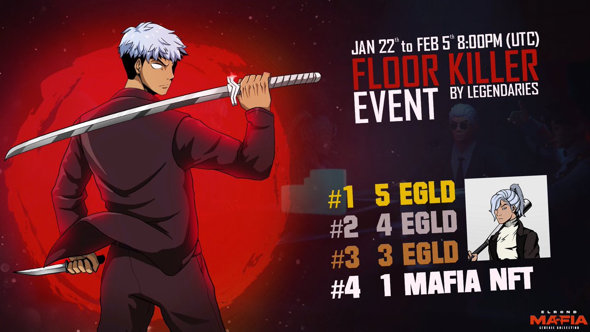 DareinHisoka's tweet photo. 🩸FLOOR KILLER CONTEST🩸
legendaries are organizing a 🧹 contest to celebrate the release of the game

🥇 5 EGLD - 1st biggest sweeper
🥈 4 EGLD - 2nd biggest sweeper
🥉 3 EGLD - 3rd biggest sweeper
🏅 1 NFT - rdm draw

Info: https://t.co/KQPwT5odQ6

❤️+ RT and try win 0,5 EGLD https://t.co/OOlfvwBqR7