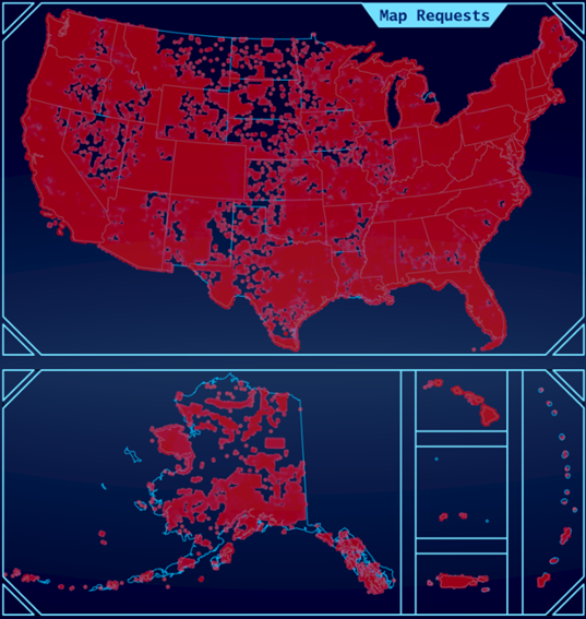 USGS's tweet photo. The people have spoken! OnDemand Topo #maps &amp; topoBuilder were so popular that we're ending the pilot phase of the project &amp; making topoBuilder a permanent offering of @USGSTNM. Now you'll always be able to select your own topographic map: https://t.co/Y1s3bsaJp9 #topomaps #topo https://t.co/zPq6ZqKSdZ