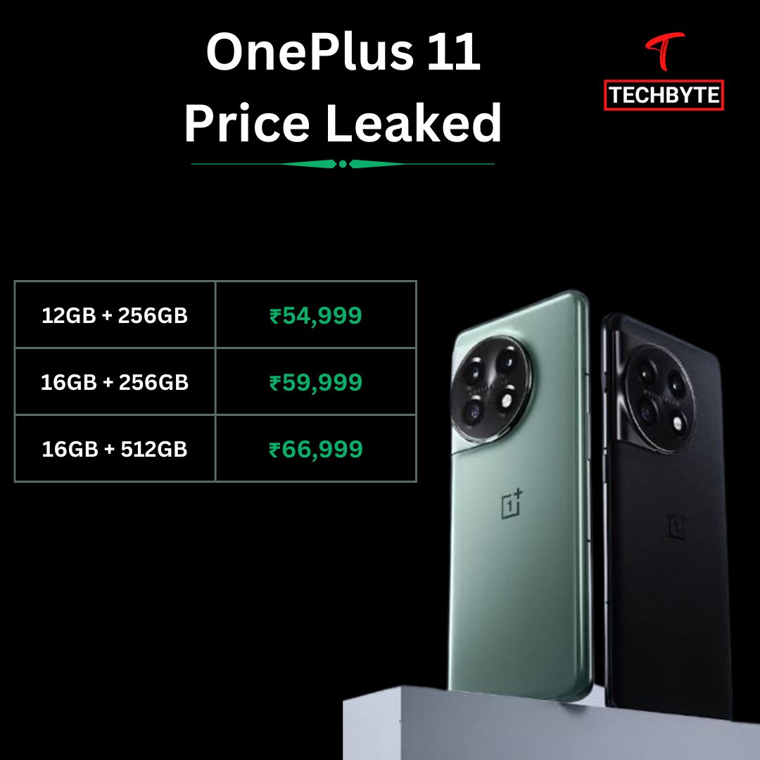 techynxt's tweet photo. OnePlus 11 price Leaked....
#OnePlus #oneplus11 #OnePlus11Pro #oneplus11series #techbyte #oppo https://t.co/NhCdbguCkz