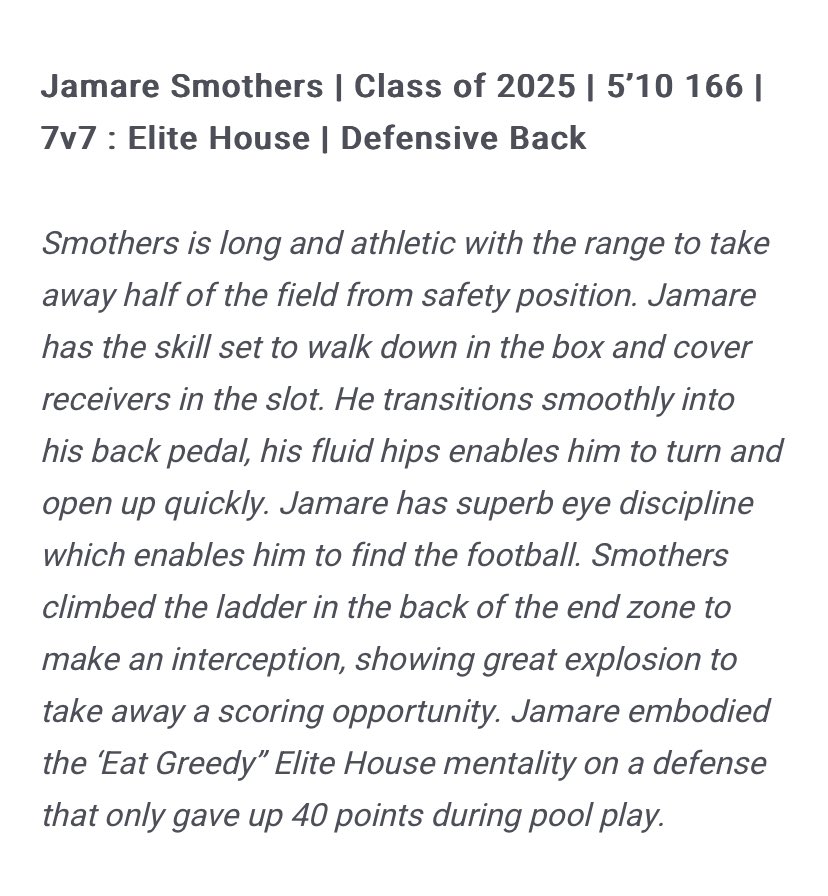 JamareSmothers's tweet photo. Had a great time this past weekend at @DRSportz_. Here’s an article on me from the past weekend! #GreedyWay https://t.co/E7ZOIogycm