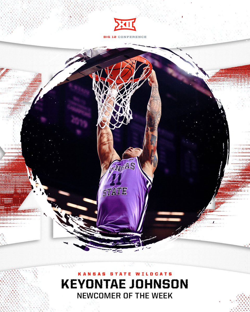 🏀 #Big12MBB Newcomer of the Week 🏀

Keyontae Johnson, <a href="/KStateMBB/">K-State Men's Basketball</a> 
 
📰 big12.us/3D8iyay