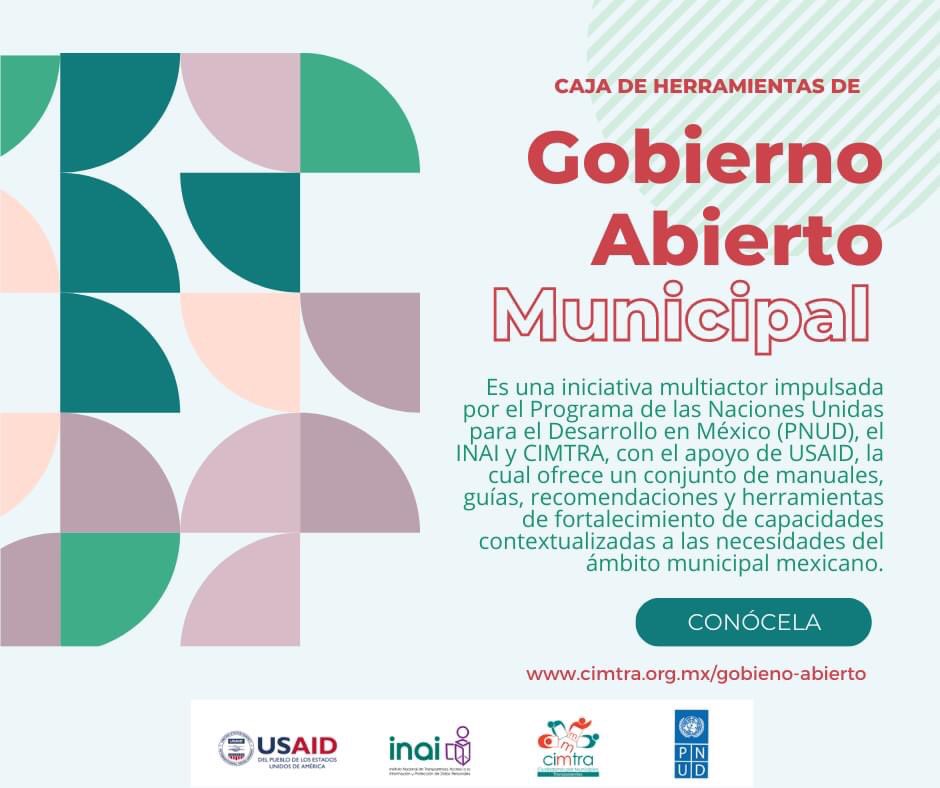 CIMTRA's tweet photo. Desde @CIMTRA colaboramos con @PNUD_Mexico y el @INAImexico con el apoyo de USAID, para desarrollar esta caja de herramientas que ofrece manuales, guías y recomendaciones de fortalecimiento de capacidades para el #GobiernoAbiertoMunicipal
https://t.co/vKSSXaAB3J https://t.co/dP9Hx9jY74