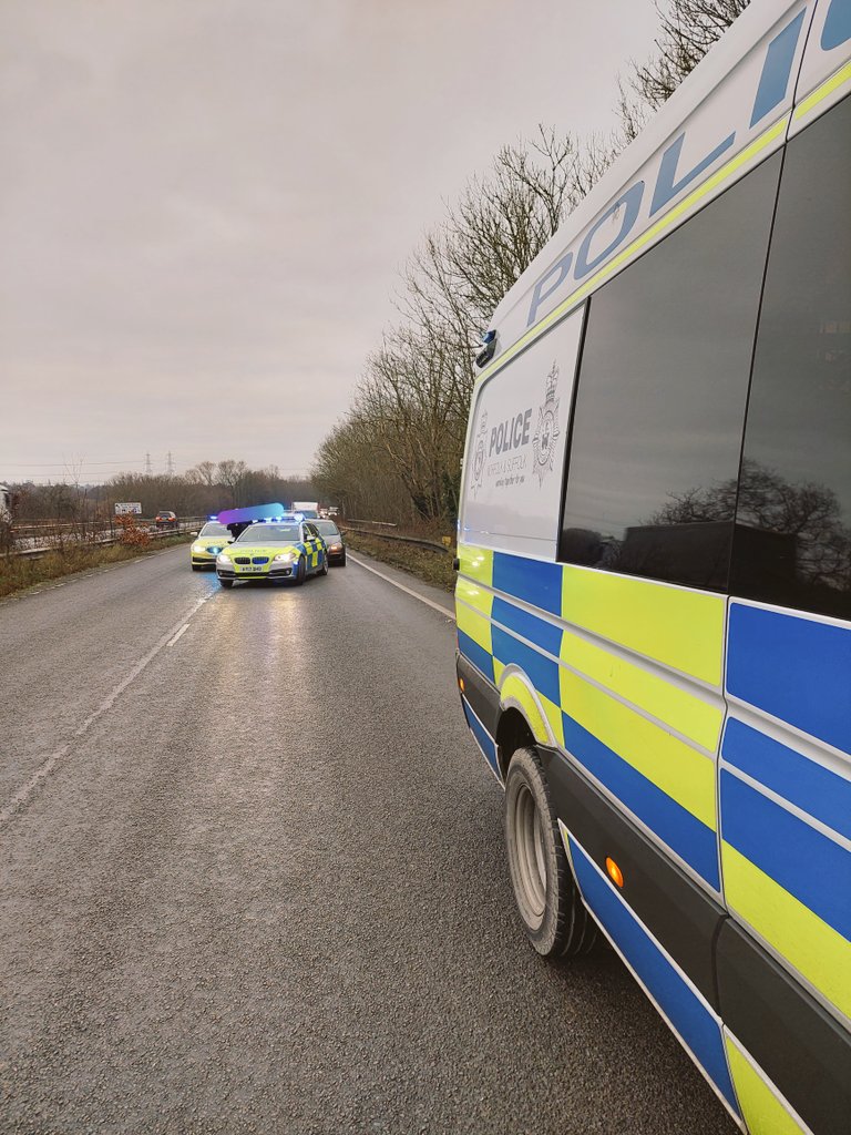 NSRAPT's tweet photo. #PHQRAPT deployed to stop a car on the #A12 #Woodbridge this afternoon on behalf of @LowestoftPolice it had just left the scene of a high value theft. Vehicle stopped with a preemptive box and 2 occupants arrested. #Pc1202 #Pc433 #Pc922 #Pc1706 #Pc760 https://t.co/44nx8kULDF
