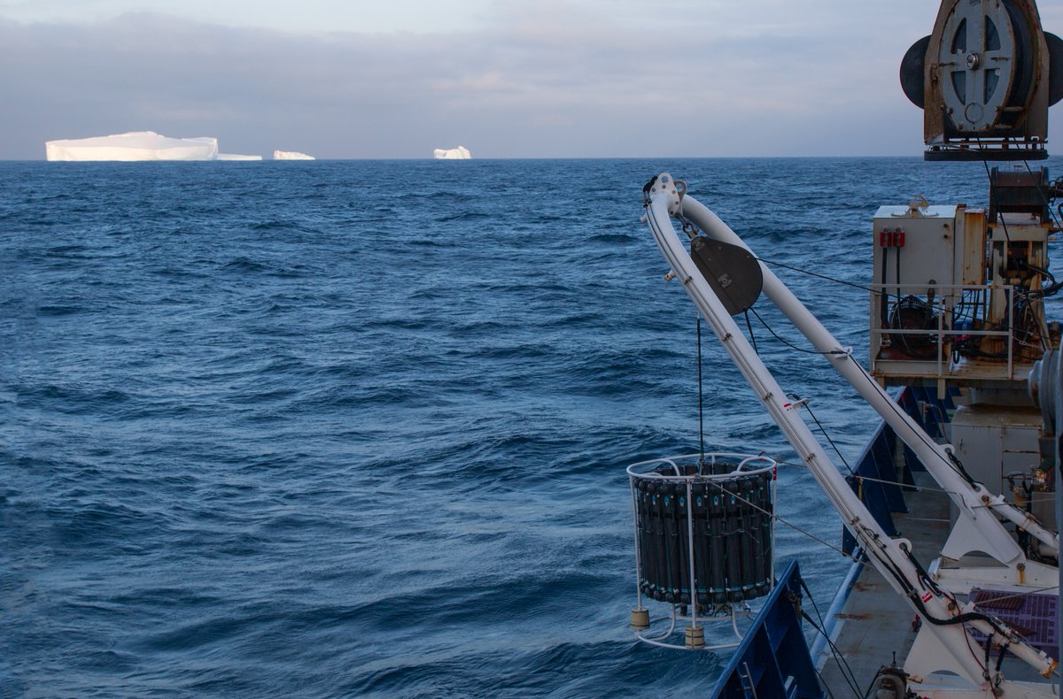 In just 2 days we dock in Punta Arenas, Chile. It's hard to remember prepping the trace metal rosette in shorts and t-shirts versus our current iceberg backdrop! <a href="/geotraces/">GEOTRACES</a> <a href="/RVRogerRevelle/">R/V Roger Revelle</a>