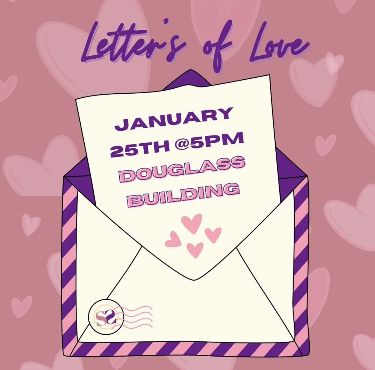 Join us this Wednesday, January 25, for a fun evening of creative letter-making! We will be writing letters to children, the elderly, and more! We can't wait for you to join us in Douglass Room 205!