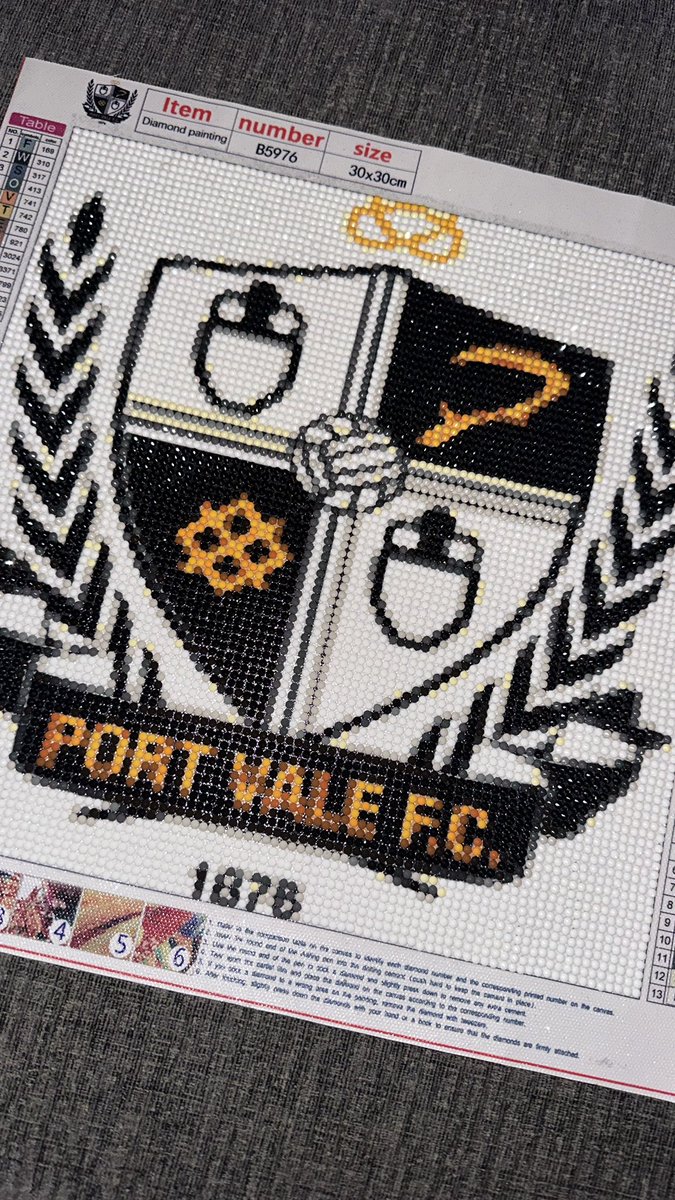 My <a href="/OfficialPVFC/">Port Vale Football Club</a> diamond art is complete!😍🤍⚽️🖤