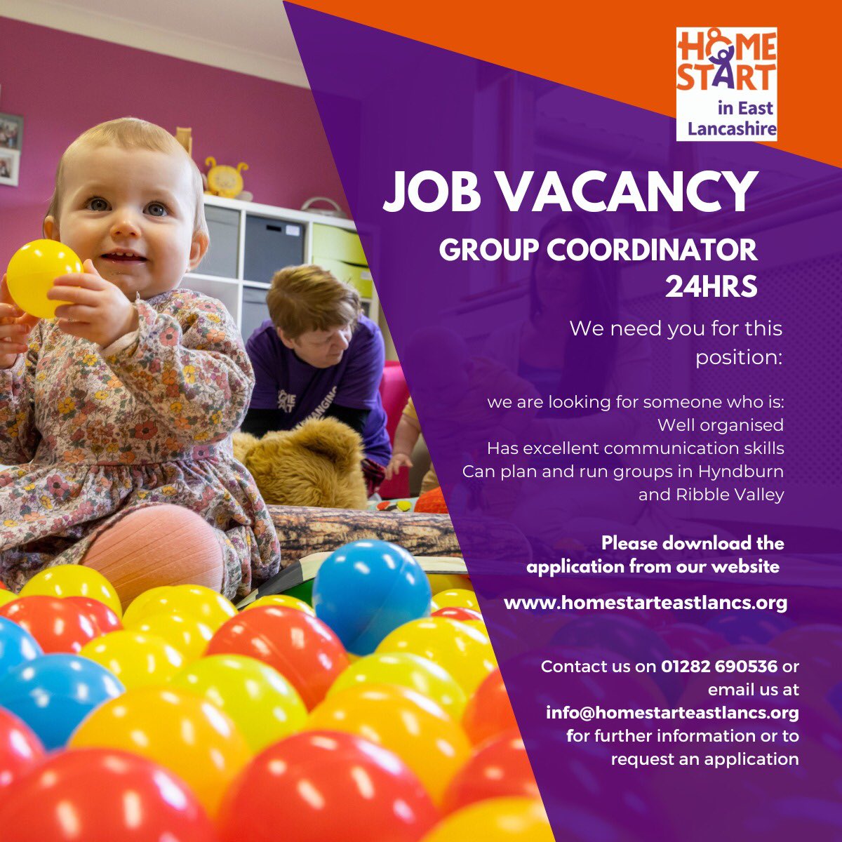 LancsHome's tweet photo. Job vacancy! More info and application form on our website https://t.co/sFqSjnShi9 Come and join us and help to support local families. https://t.co/3CcAGbRlQW https://t.co/N6M71YMbAk