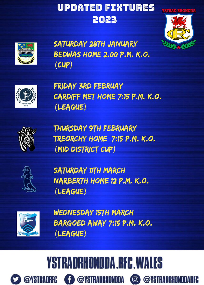 YSTRAD RHONDDA RFC tweet media