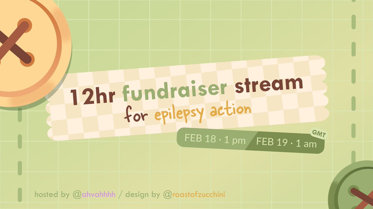 ahvahhhh's tweet photo. ⭐ 12HR FUNDRAISER STREAM 🌙
for @epilepsyaction!

i'll be live for 12 hrs from 1pm feb 18th (gmt) playing a bunch of games with a bunch of people! check the thread below for dono goals and more information!

i really hope to see you there! https://t.co/8rAHT4ysik