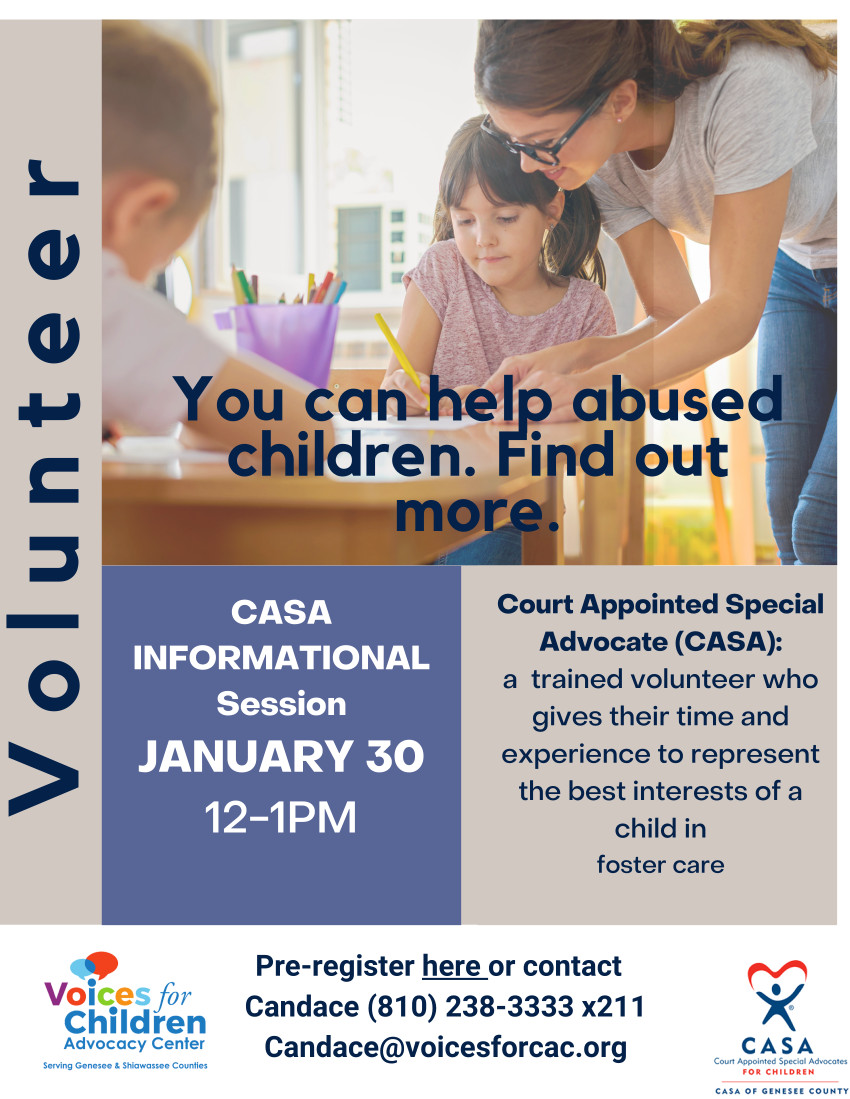 VoicesforCAC's tweet photo. Register below to change the life of children in the foster care system who have survived abuse or neglect. We will be holding an info session on Monday, January 30th to give more information on how you can be the positive impact these children need. 
https://t.co/rraO4RV5C4 https://t.co/OtMbjWvg21