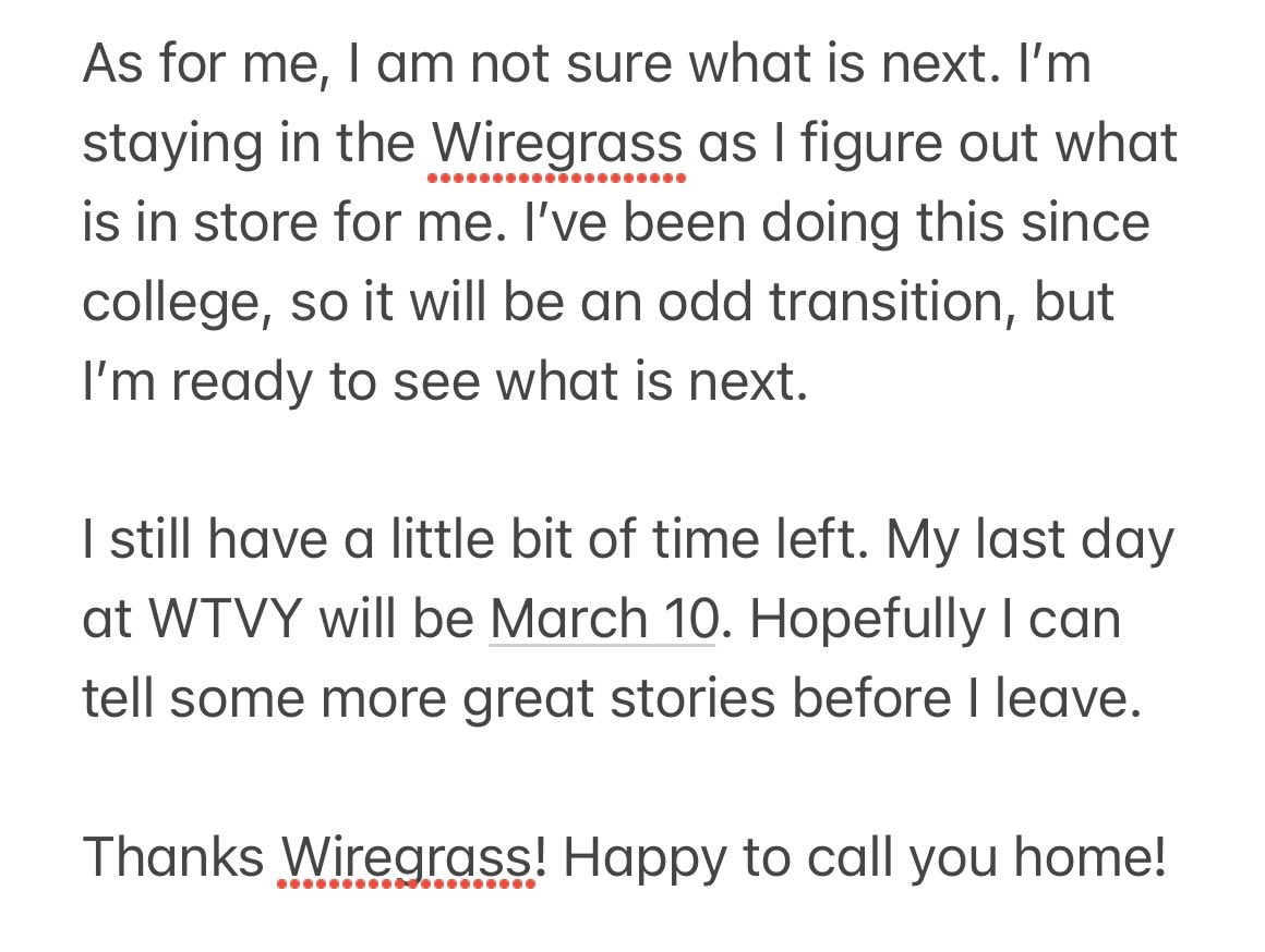 I guess now is as good a time as ever. In March, I will be leaving the TV business. After a decade, it’s time for a new adventure. Thanks to everyone for welcoming me into their homes!