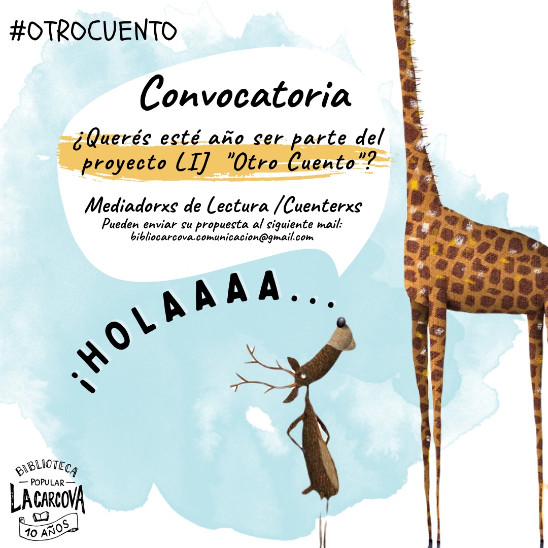 BiblioLaCarcova's tweet photo. #Convocatoria
📣Invitamos a mediadores de la lectura, cuenteros y artístas a fines a la LIJ #literaturainfantilyjuvenil a presentar su propuesta para el desarrollo de actividades en el marco del programa de fomento a la lectura #OtroCuento de la biblio https://t.co/mLjfTwbQqJ