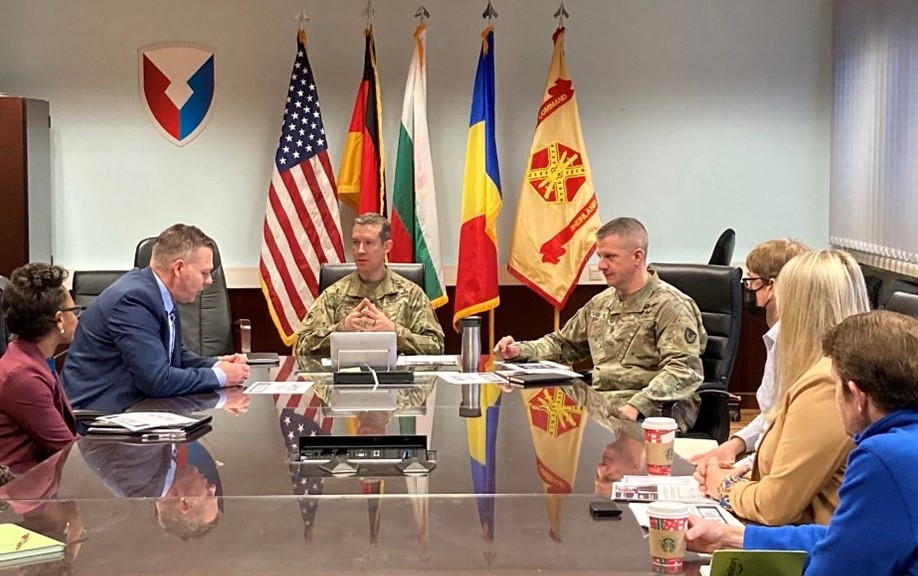 DoDMCTO's tweet image. MCTO leadership and the Chamber of Commerce of Hiring our Heroes (HOH) kicked off the 2023 OCONUS advanced career summit visits with garrison and unit leadership in the Grafenwoehr and Kaiserslautern military community in Germany. 
#transition #military #MCTOMonday #TAP #veterans