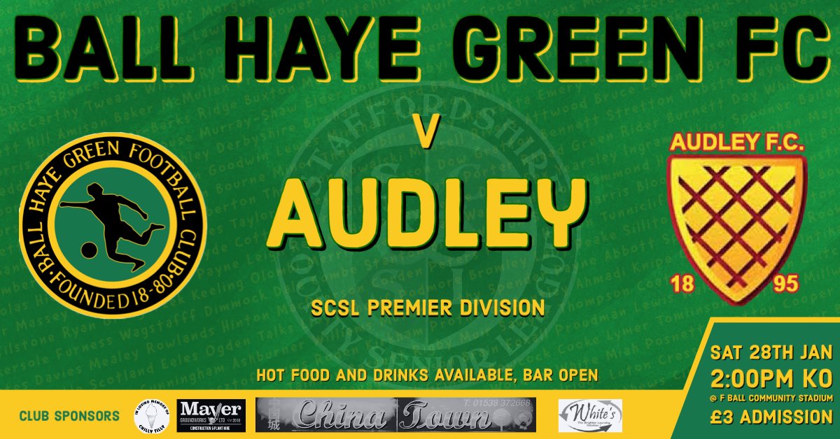 It’s not a typo - we’re playing a Saturday home game on the 28th as we host Audley
2pm KO, at the F Ball Community Stadium, come and watch some grassroots football in Leek on Saturday

Hot food &amp; drinks available
⚽️🍔🥧☕️🍺
£3 admission

#grassrootsfootball