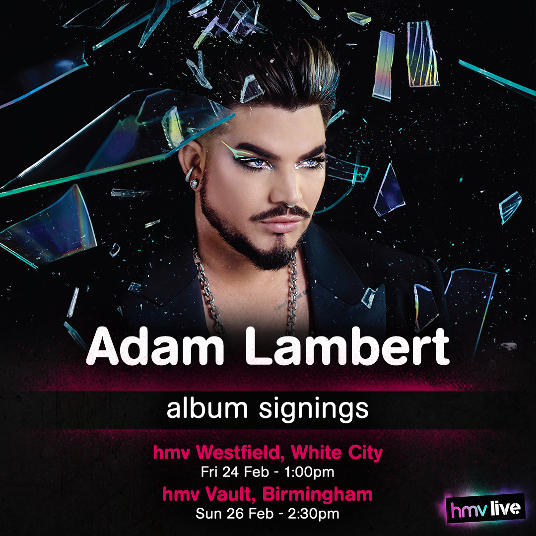 adamlambert's tweet photo. To celebrate the release of my new album ‘High Drama’ I’ll be doing two UK signings @hmvtweets in Westfield, White City and Vault, Birmingham

More details here:

hmv Westfield - https://t.co/4fZTCZ0bOe
hmv Vault, Birmingham - https://t.co/fknwWSnT20 https://t.co/Tssh1Kf0qJ
