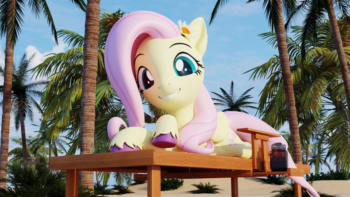 Fluttershy sends her love, warm each other up with hugs on these cold, winter evenings. :3