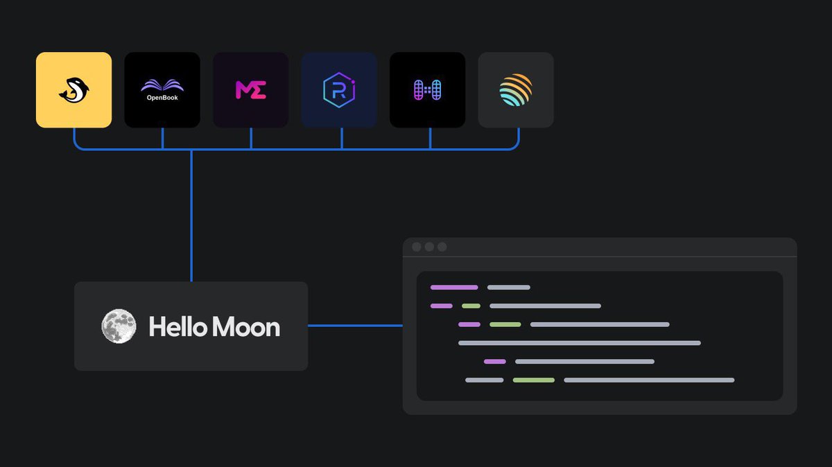 The Hello Moon Developer Platform provides direct access to on-chain Solana data through ultra-low latency webhooks, web sockets &amp; APIs

Our real-time data feeds cover the ENTIRE blockchain — all DeFi &amp; NFT events, but also all transfers &amp; every other base operation on the chain