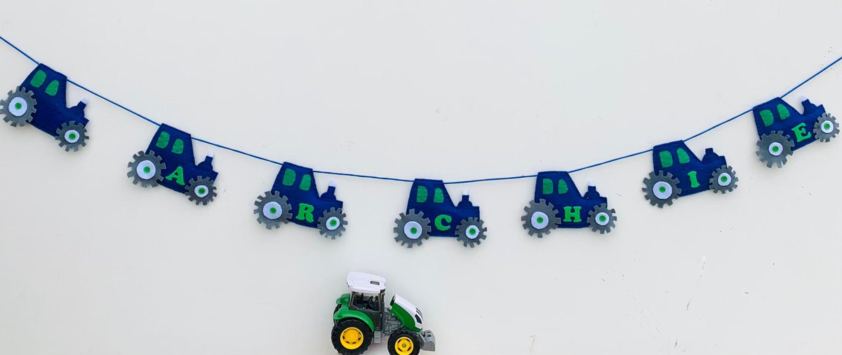 Excited to share this item from my #etsy shop:  #tractorbunting #boysbedroom #tractorbirthday #felttractor etsy.me/3QWHmIB
