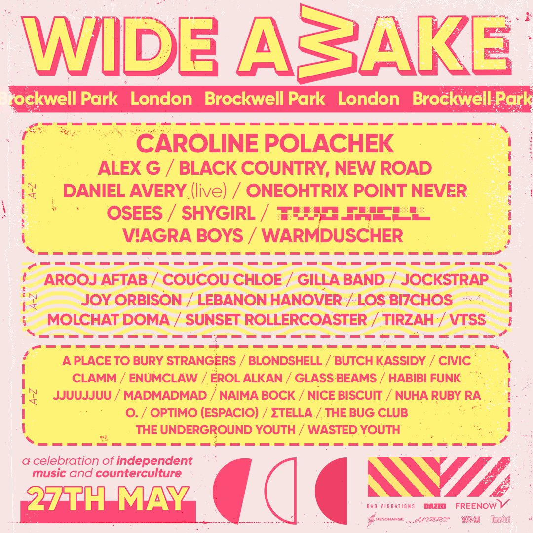 💥 We are so excited to announce @SANDYalexg, @BCNRband, Two Shell, @ViagraBoys and @warmduscherr are joining us this May 🔥 TICKETS >> bit.ly/2py649T This is going to be one Wide Awake line up to remember.