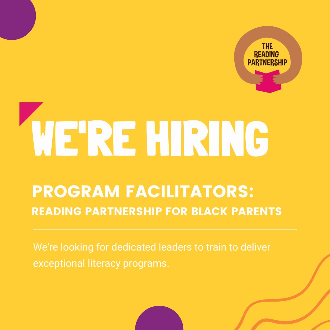 TRPnow's tweet photo. The Reading Partnership is seeking dedicated leaders to train to deliver our exceptional literacy programs. See the full job posting: https://t.co/D2S5X7i93M Deadline to apply is Feb 1st.
#TorontoJobs #HiringTO #NonProfit #TheReadingPartnership #LiteracyLiberates https://t.co/WUbU6BTfeT