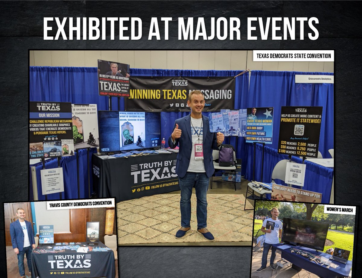 ⭐ 2022 Impact Report Highlights ⭐ In our *1st Ever* Election Cycle we exhibited at major political events across the state - adding hundreds of new followers to the Truth by Texas community!