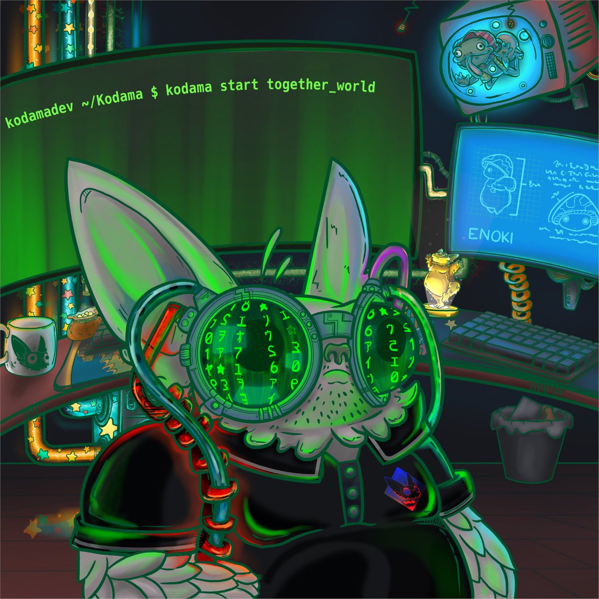 I'm so happy with my new 1/1 Kodama Dev NFT 

<a href="/KodamaSOL/">Kodama: Together World</a> #solana #web3 #blockchain #pfpNFT