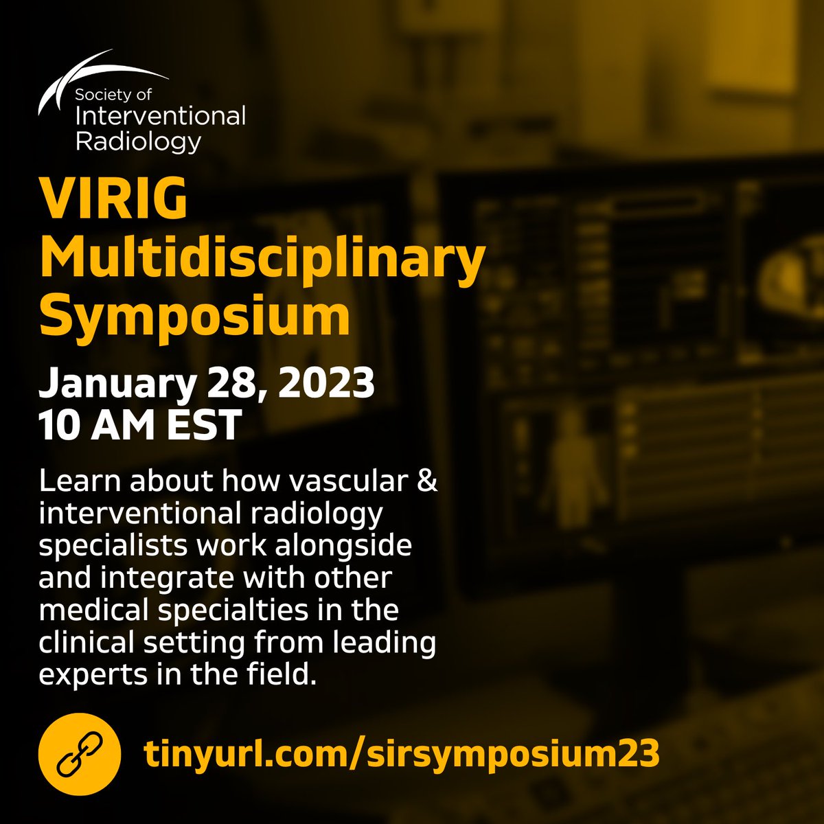 SIRRFS's tweet photo. The @SIRRFS VIRIG Committee is holding its annual Multidisciplinary IR Symposium, virtually on Jan. 28 (Sat), 10am EST!

Learn about opportunities for #IRad to collaborate w/ specialties including #oncology, #OBGYN, #trauma, &amp; #ortho!

Registration link: https://t.co/oxu0fNU4J8 https://t.co/uTh3c3a21B